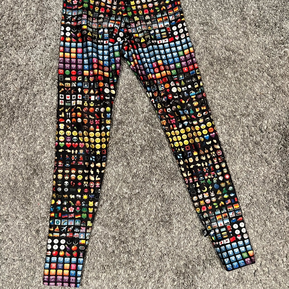 Terez Multicolor Emoji Kids Leggings
